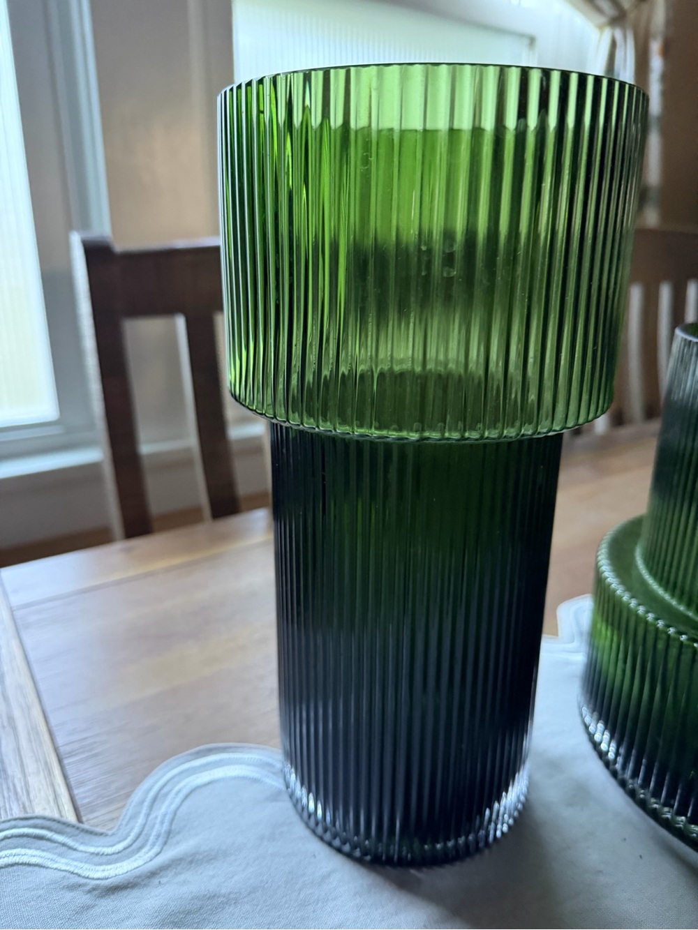 H&M Home Collection Dark
Green Fluted Glass Vase
